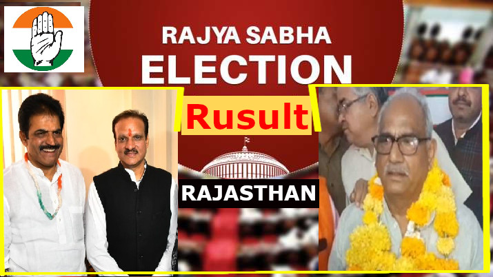 राज्यसभा चुनाव 2020 नतीजे : राजस्थान में कांग्रेस के 2 और भाजपा से 1 प्रत्याशी की हुई जीत